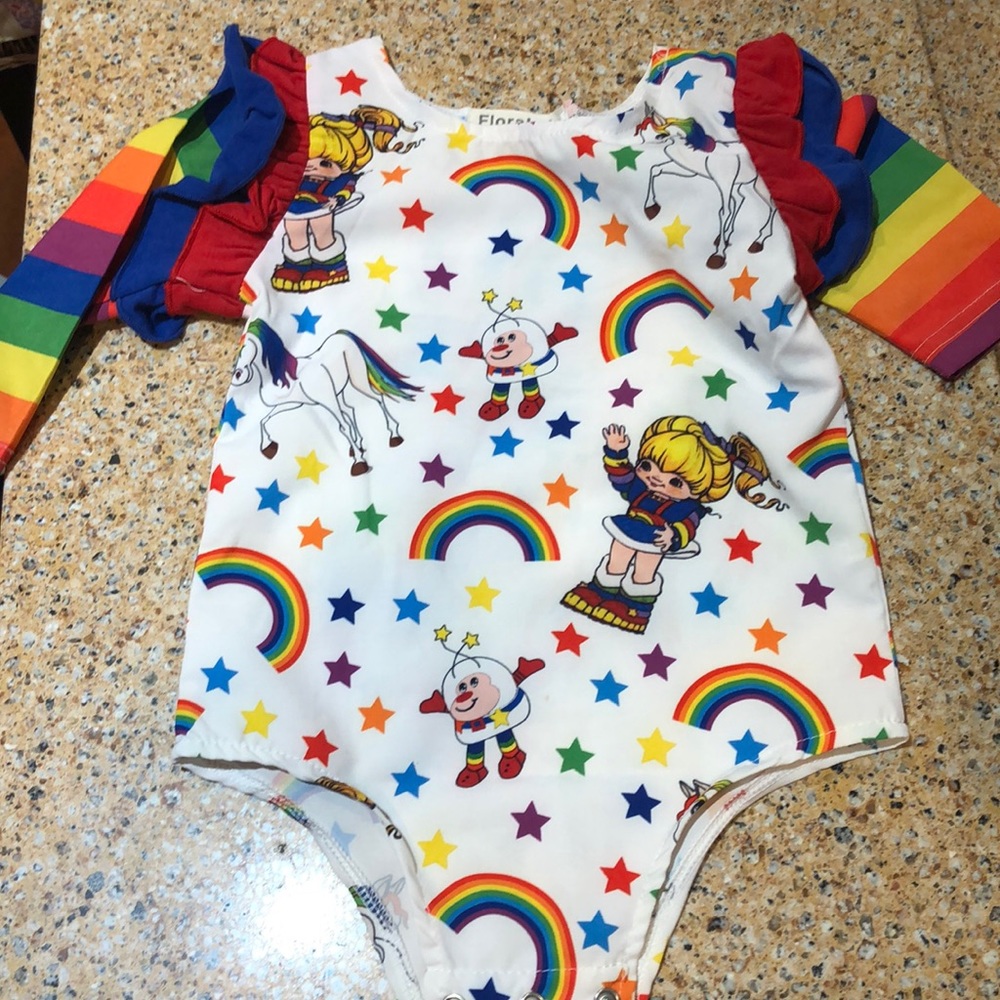 Rainbow Brite long sleeve onesie